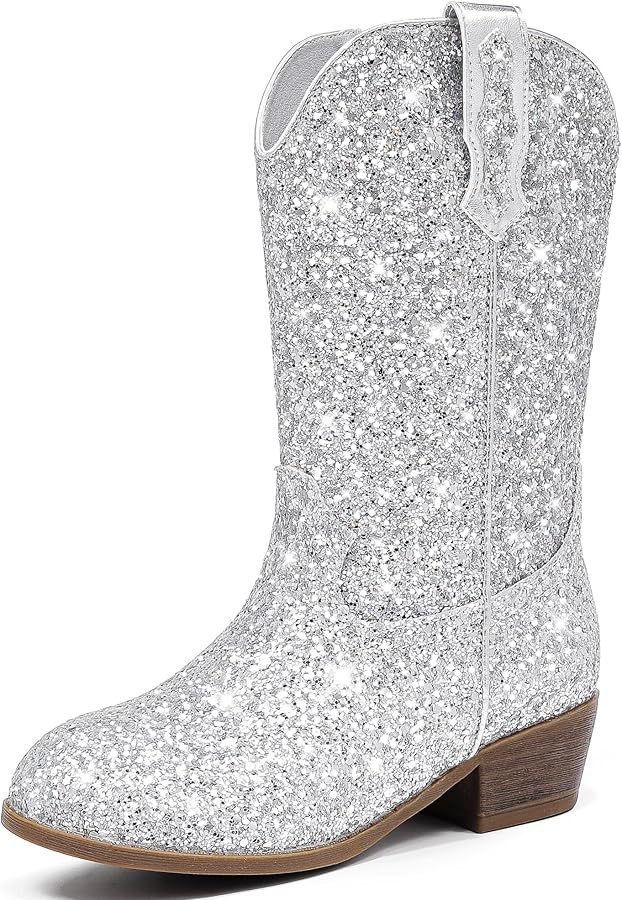 Glitter Girls Cowgirl Boots Sparkly Cowboy Dress Boots For Toddler To Big Kid Mid Calf Pointed To... | Amazon (US)