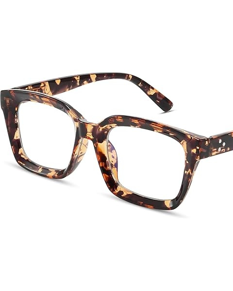VISOONE Chunky Square Blue Light Blocking Glasses with Anti Computer Glare for Working Women Men ... | Amazon (US)