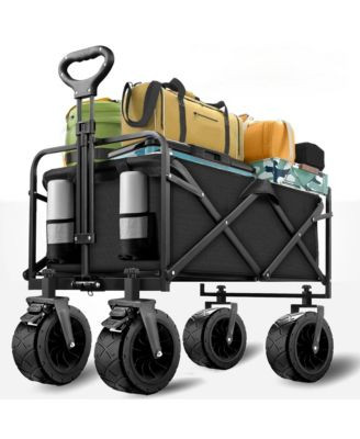 560lbs Heavy Duty Folding Garden Wagon Cart 155L Large Capacity Utility Foldable Beach Cart with ... | Macy's