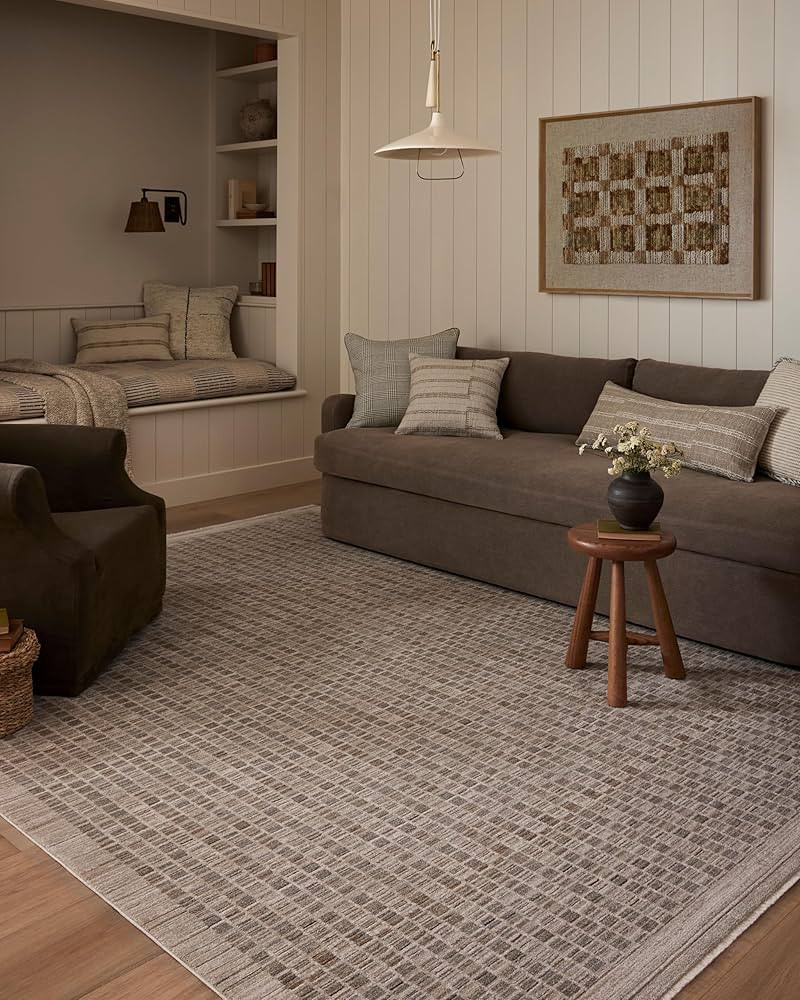 Loloi Amber Lewis Cali Collection CIL-02 Natural/Slate 6'-7" x 9'-2", .25" Pile Height, Area Rug | Amazon (US)