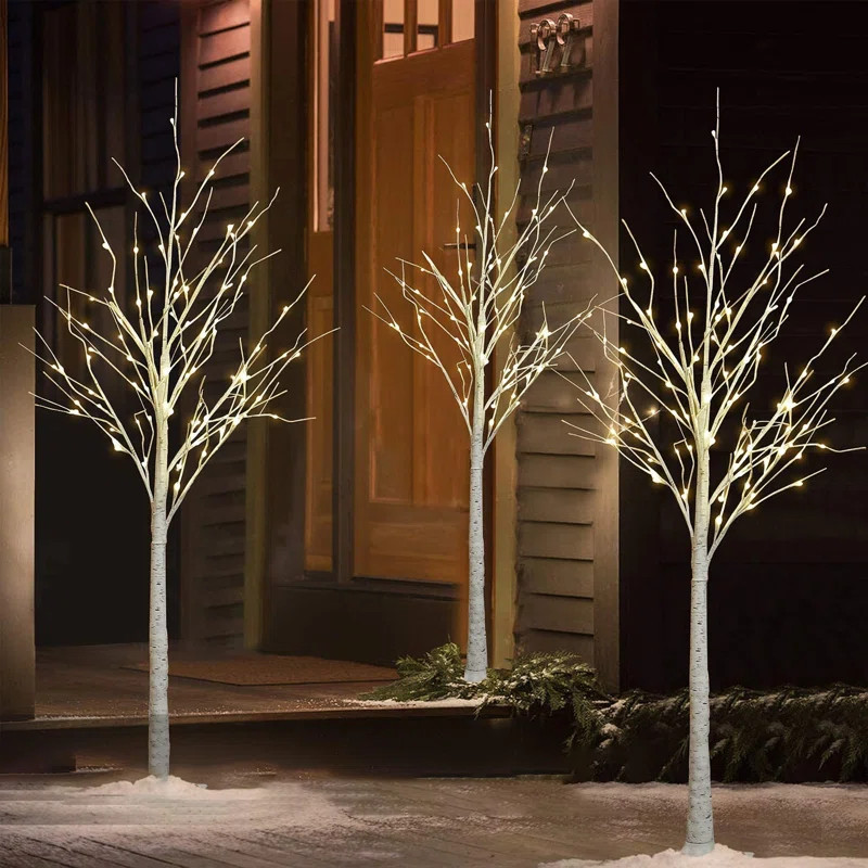 4FT & 5FT & 6FT Lighted Artificial Birch Christmas Tree Set | Wayfair North America