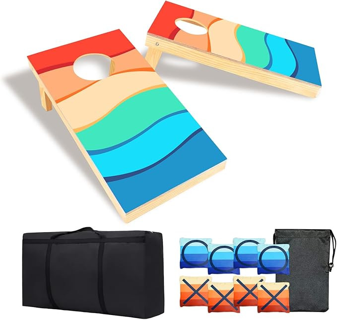 FESHIR Portable 2 ft x 1 ft Cornhole Game Set with 6 Bean Bags and 1Carry Bag Excellent for Indoo... | Amazon (US)
