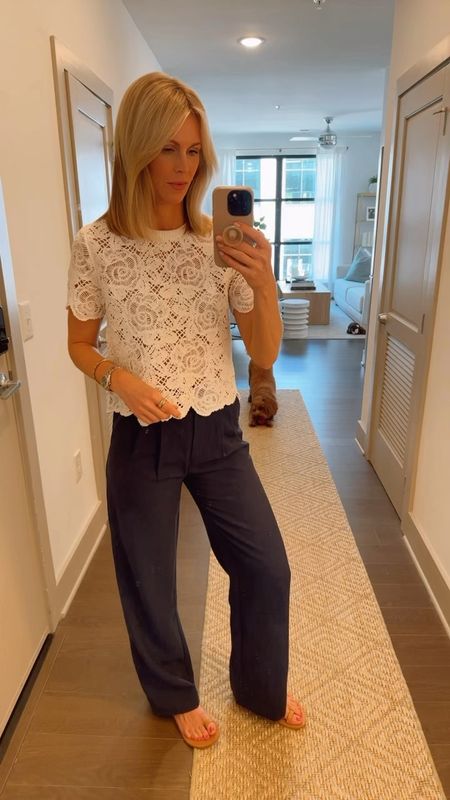 Abercrombie pants, crochet top  

#LTKover40 #LTKstyletip #LTKshoecrush