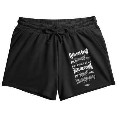 Stranger Things 5 Hellfire Club Repeat Text Women's Black Lounge Shorts-Medium | Target