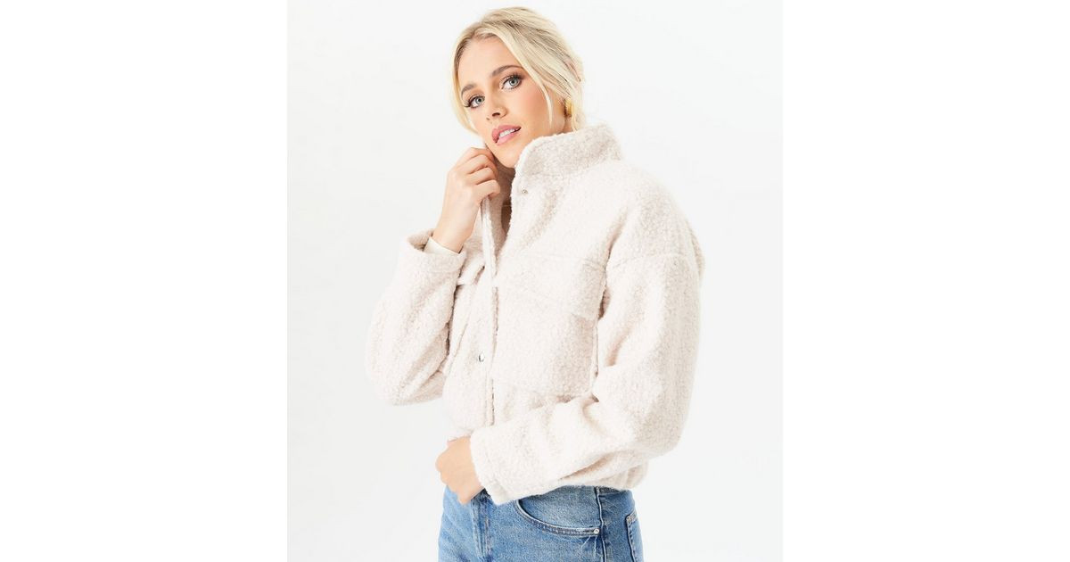 Gini London Cream Bouclé Cropped Jacket
						
						Add to Saved Items
						Remove from Saved ... | New Look (UK)