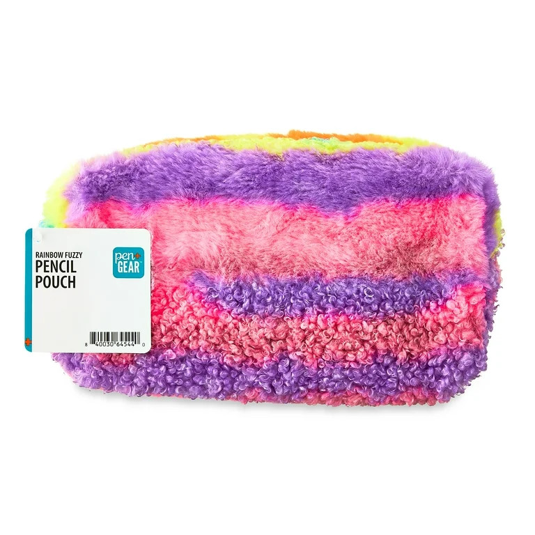 Pen+Gear Rainbow Fuzzy Pencil Pouch, Multi-Color, Perfect for Students of All Ages--Elementary, M... | Walmart (US)