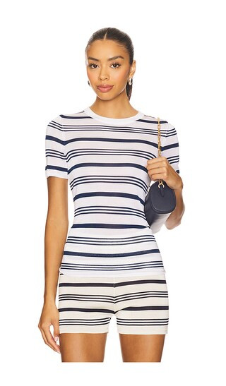Vera Top in White & Sky Captain | Revolve Clothing (Global)