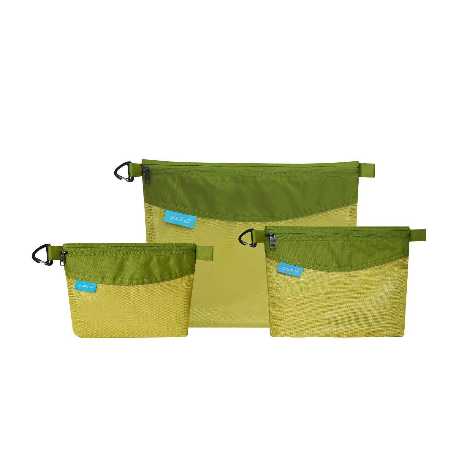 pack all 3 Pcs Water-resistant Material Zipper Pouch Set, Mesh Zipper Bags for Storage, Travel, O... | Amazon (US)