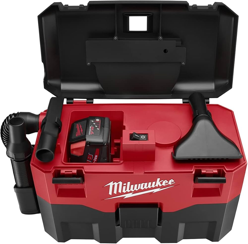 Milwaukee 0880-20 18V Cordless Lithium-Ion 2 Gallon Wet/Dry Vacuum (Bare Tool) | Amazon (US)
