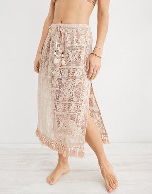 Aerie Patchwork Lace Cover Up Skirt | American Eagle Outfitters (US & CA)