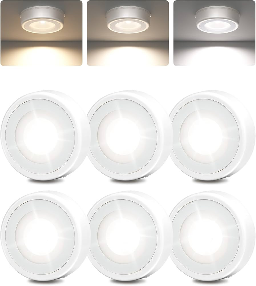 EZVALO LED Puck Lights, Rechargeable Sitck On Tap Lights, Wireless Closet Light, 3 Color Temps, U... | Amazon (US)