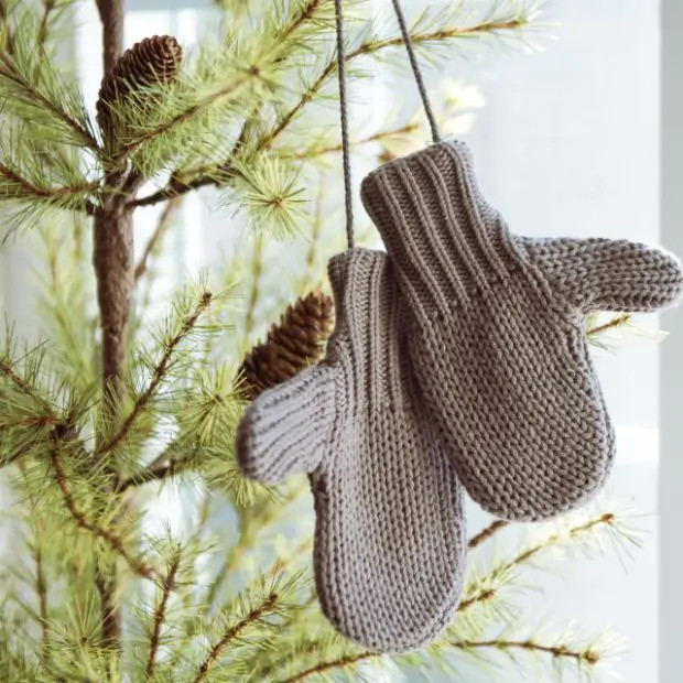 Decorative Mitten Pair Grey Set of 2 | Antique Farm House