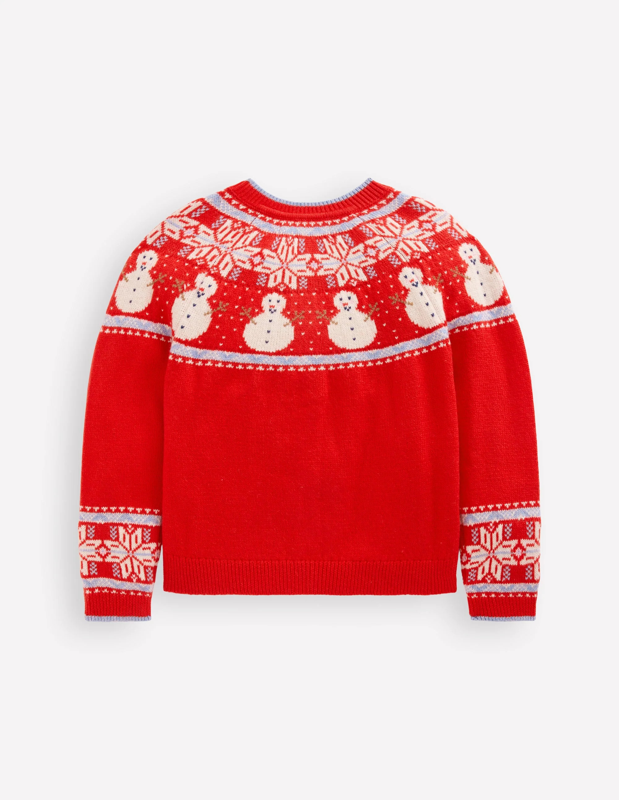 Edie Fair Isle Cardigan-Poppy Red Snowman | Boden (US)