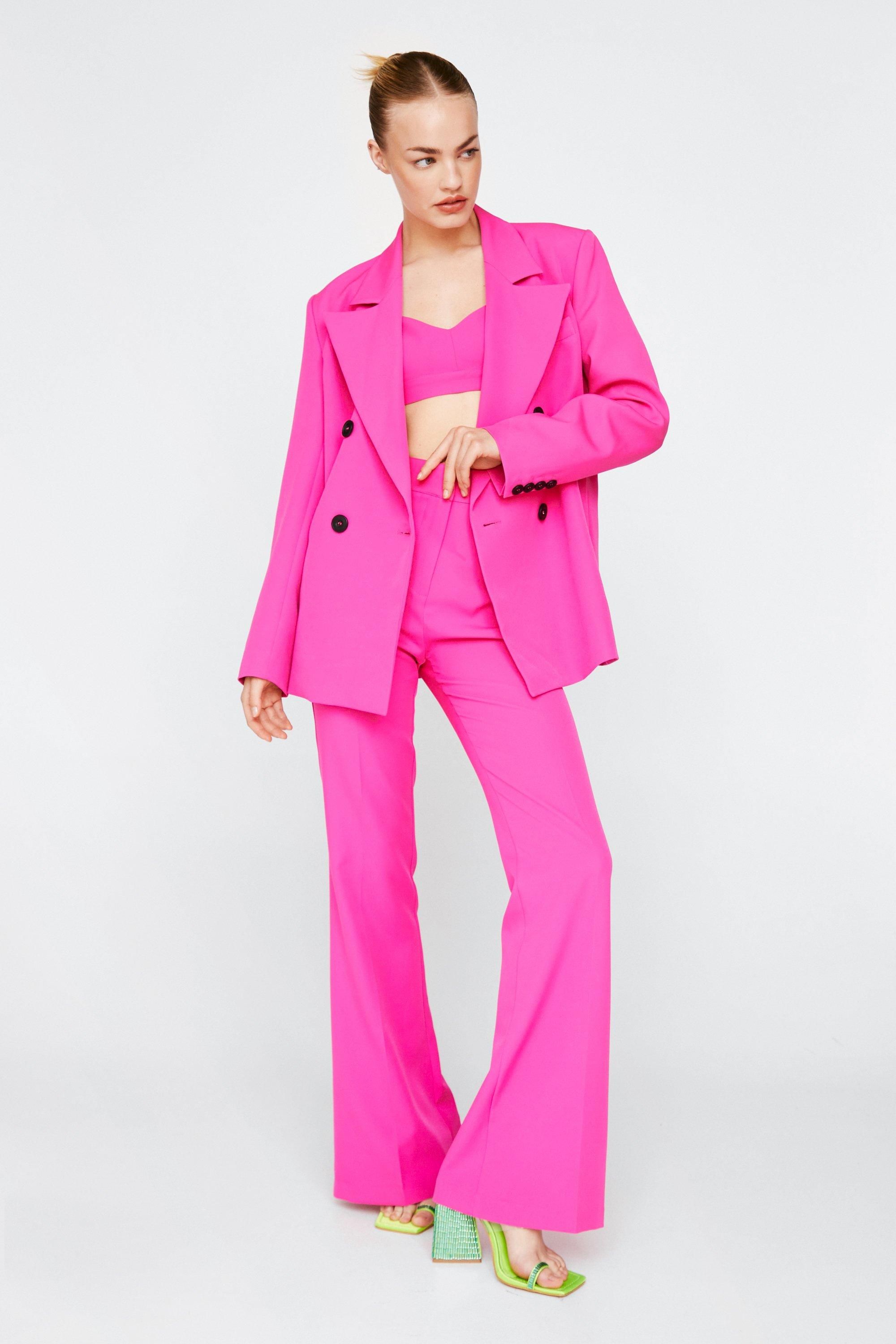 Womens Tailored Flare Co Ord Pants - Pink - 4 | Nasty Gal (US)