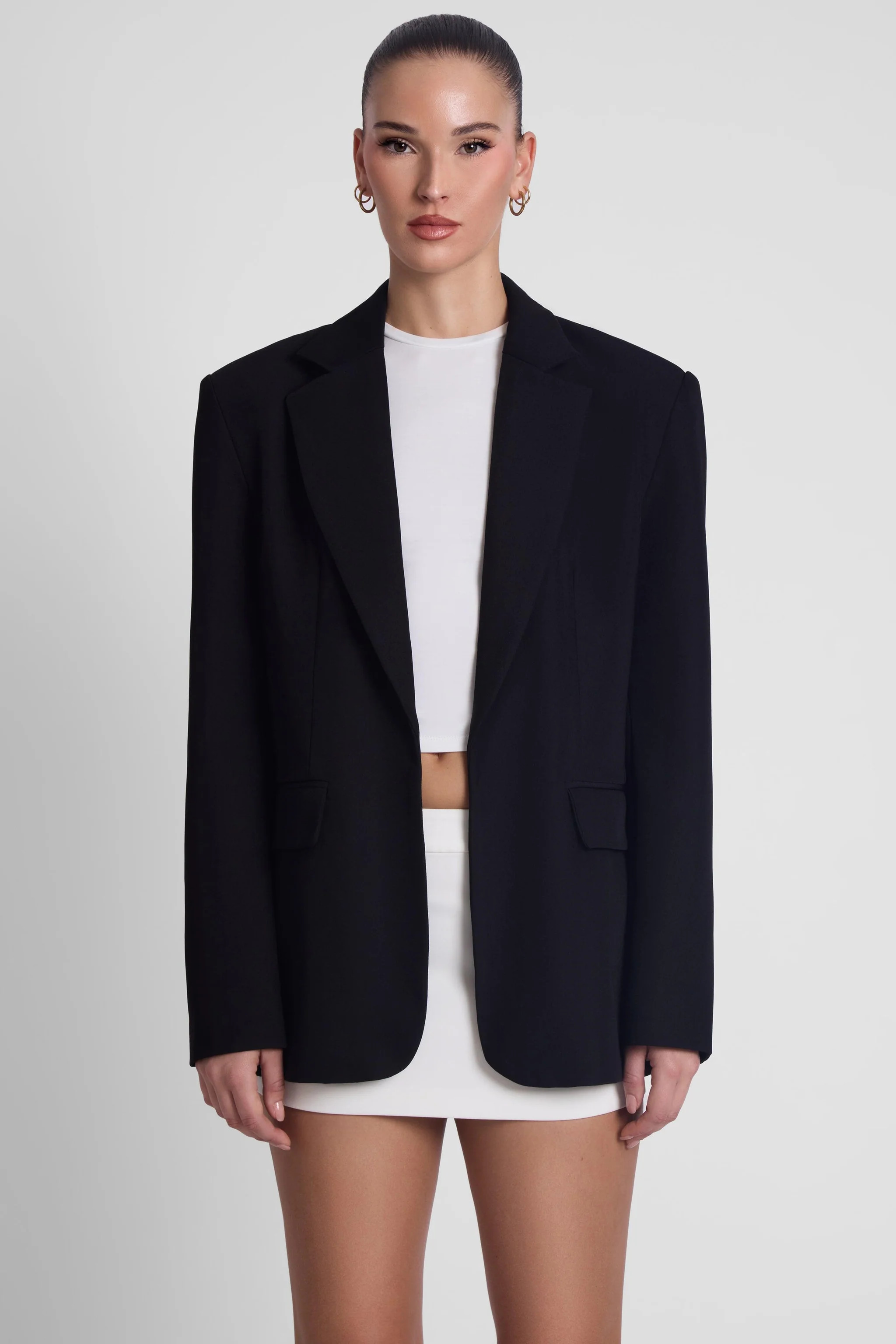 Classic Column Oversized Blazer - Black | LEAU (US)