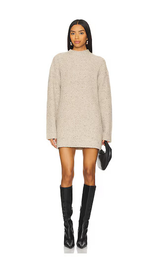 Abra Sweater Dress in Beige | Revolve Clothing (Global)