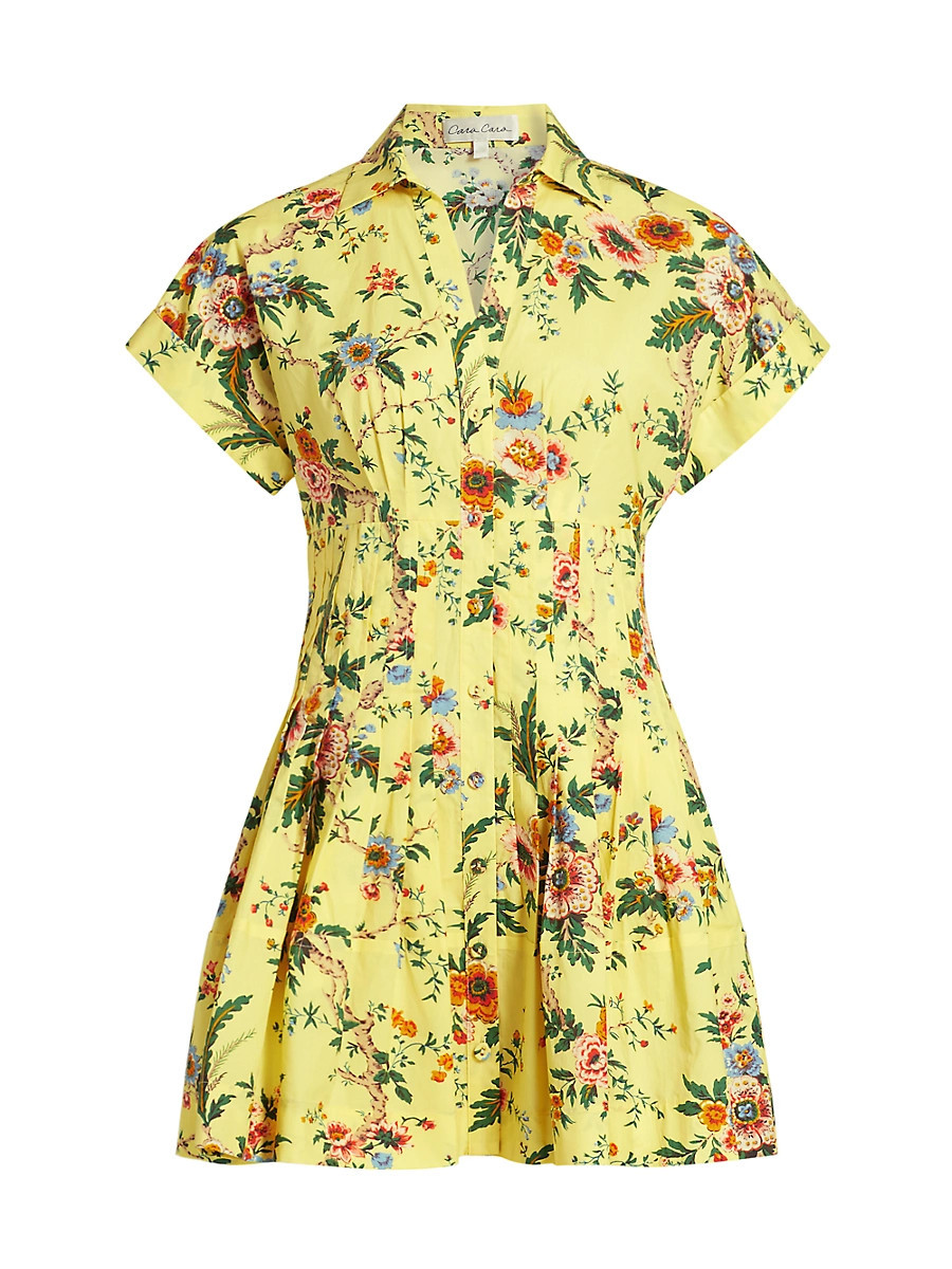 Women's Nash Floral Poplin Cotton Shirtdress - Chintz Yellow - Size Small | Saks Fifth Avenue