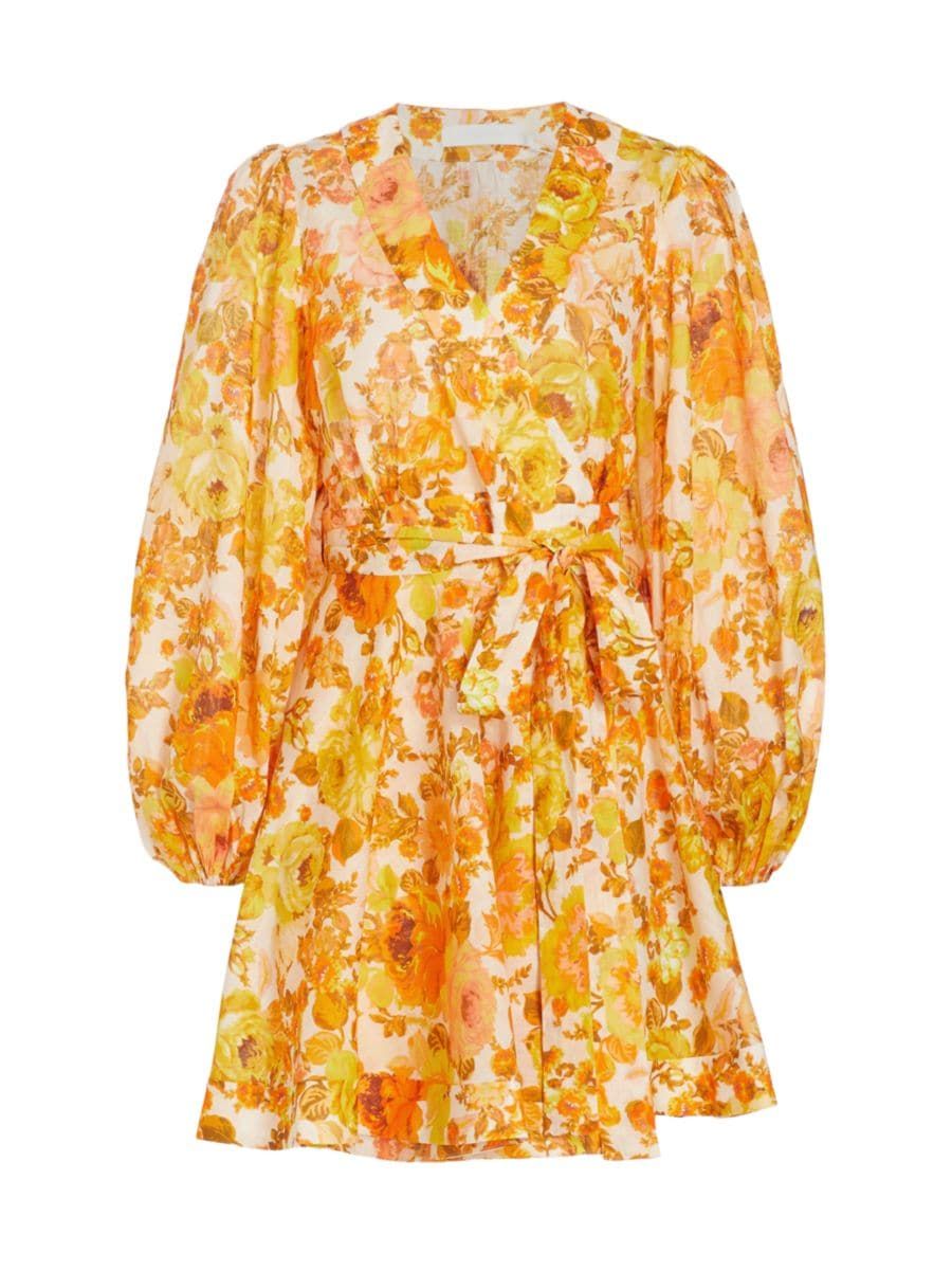 Raie Floral Wrap Minidress | Saks Fifth Avenue