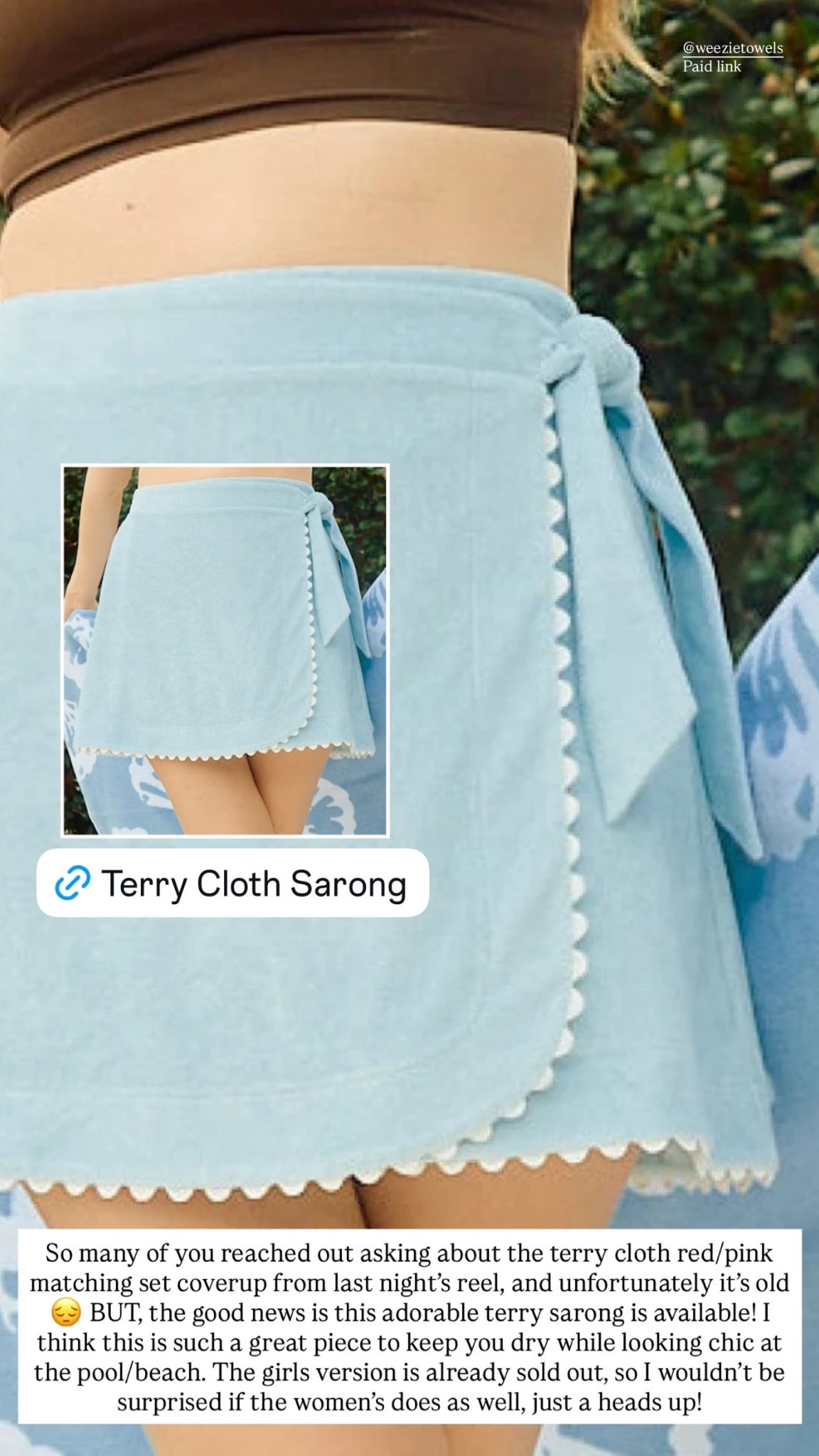 Adorable terry cloth sarong!🏝️

I think this is such a great piece to keep you dry while looking chic at the pool/beach. The girls version is already sold out, so I wouldn’t be surprised if the women’s does as well, just a heads up!

Weezie towels, coverup, towelling dress, beach outfit, pool outfit 

#LTKSwim #LTKSeasonal #LTKTravel