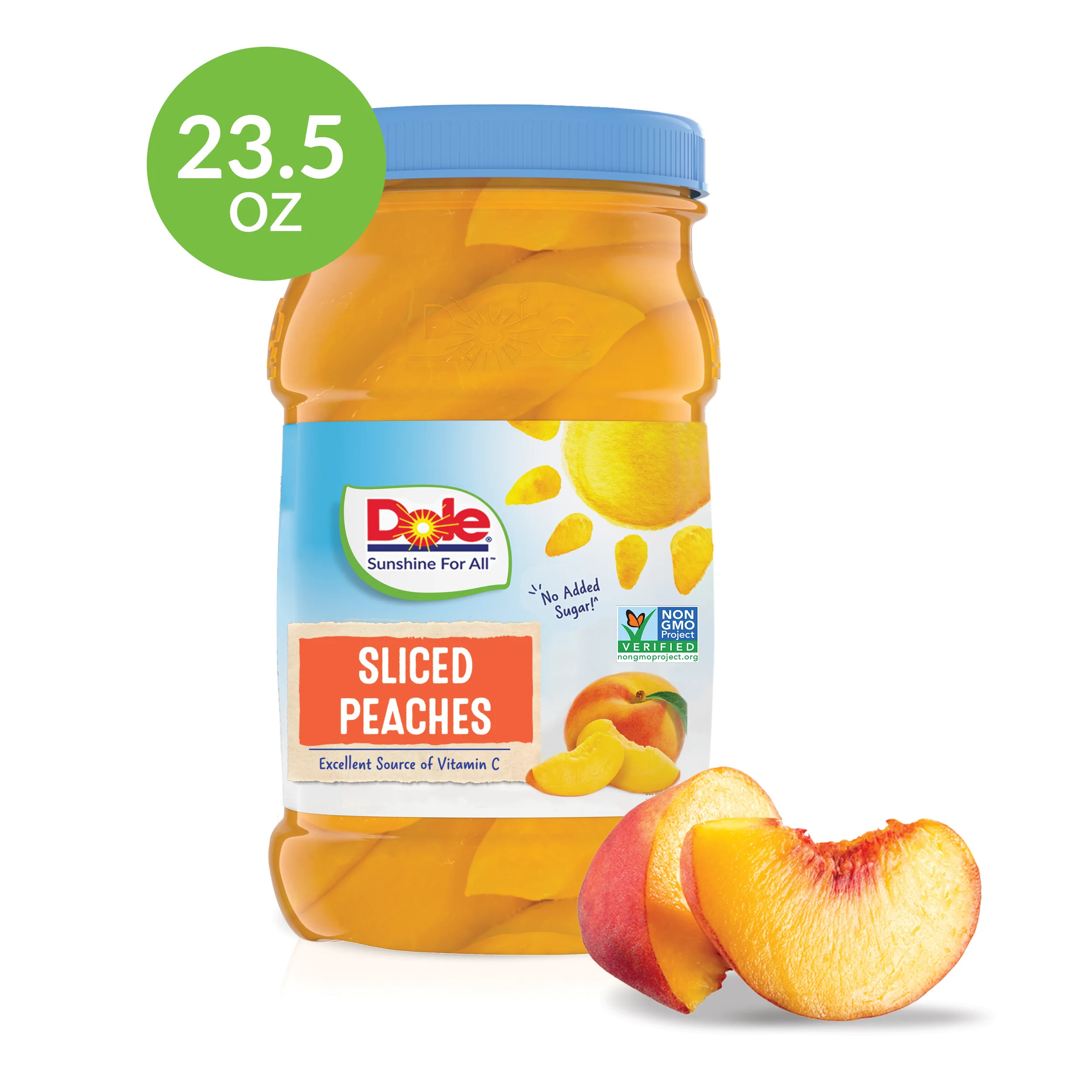 Dole Sliced Peaches in 100% Fruit Juice, 23.5 oz Jar | Walmart (US)