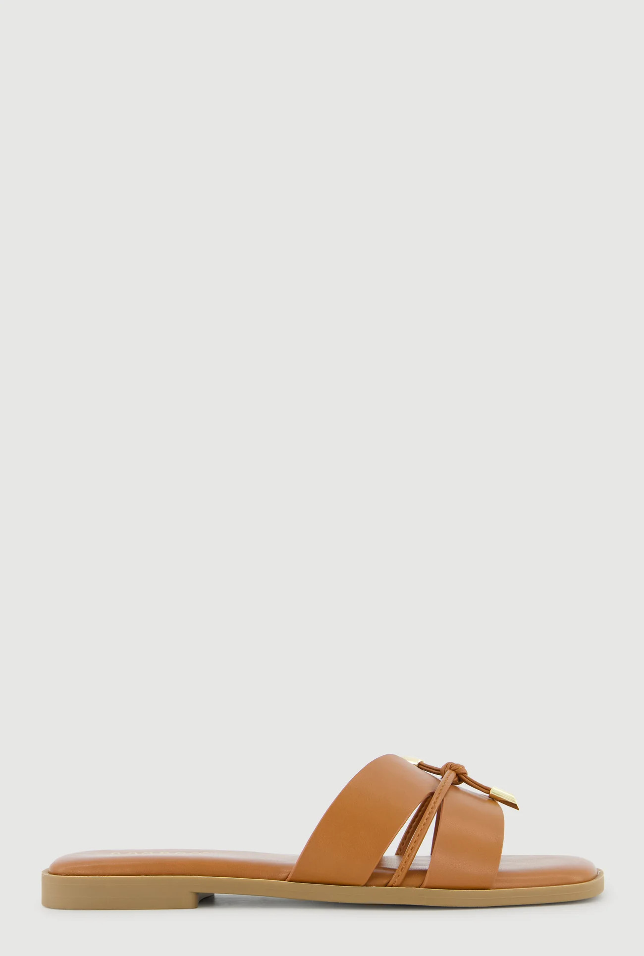 Tie Knot Detail Cut Out Band Slide Sandals | Rainbow Shops