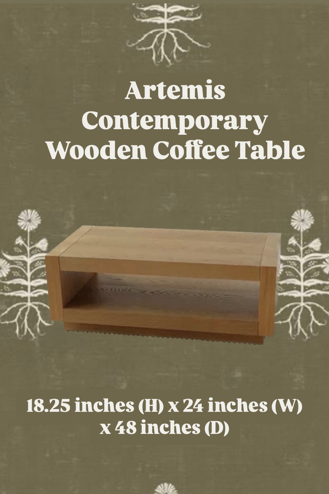 
🪵 Elevate Your Living Room Aesthetic 🪵

Introducing the Artemis Contemporary Wooden Coffee Table! This elegant piece blends modern design with natural beauty, perfect for any stylish home. With its spacious surface and minimalist look, it’s ideal for displaying your favorite decor or enjoying a cozy coffee break. 🌿✨

Dimensions:
📏 18.25 inches (H) x 24 inches (W) x 48 inches (D)

Add a touch of sophistication to your space with this timeless coffee table.

#HomeDecor #InteriorDesign #WoodenFurniture #CoffeeTable #LivingRoomGoals #StyleSynergy #ModernLiving #HomeInspo #FurnitureDesign #ContemporaryStyle #targetfinds #targettable 

#LTKStyleTip #LTKFamily #LTKHome
