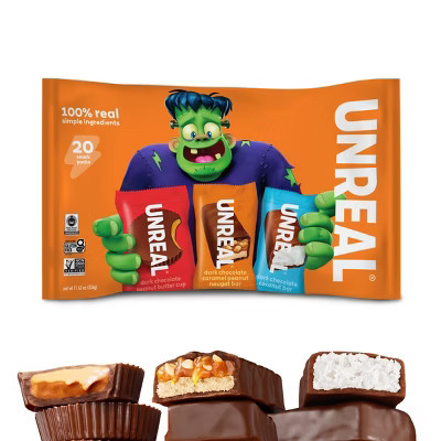 UNREAL Halloween Chocolate Coconut Bars & Nougat Bars Variety Bag - 11.43oz/20ct | Target