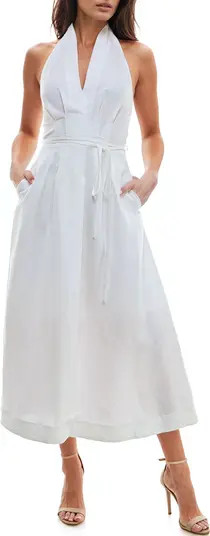 Socialite Pleated Halter Midi Sundress | Nordstrom | Nordstrom