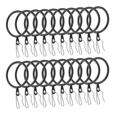 Unique Bargains Metal Drapery Eyelet Sliding Shower Curtain Hook Rings 40 Pcs 1.5 Inch Black | Target