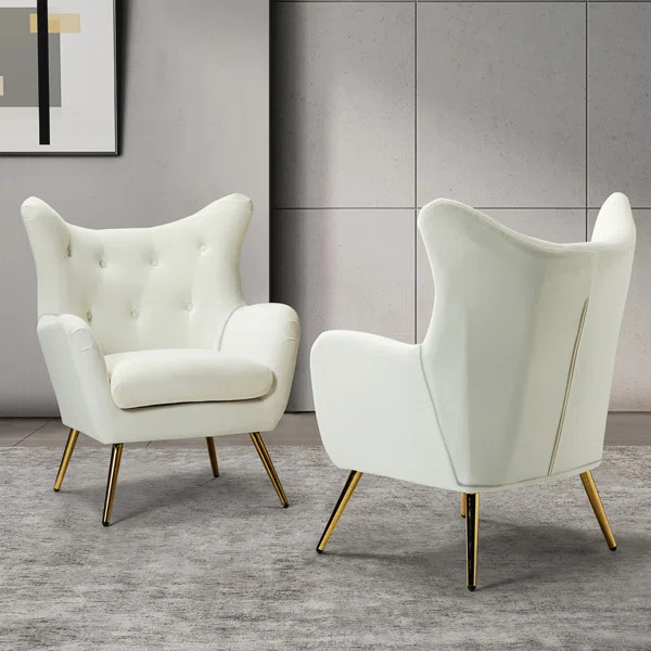 Avianna 29.5'' Wide Tufted Velvet Wingback Chair (Set of 2) | Wayfair North America