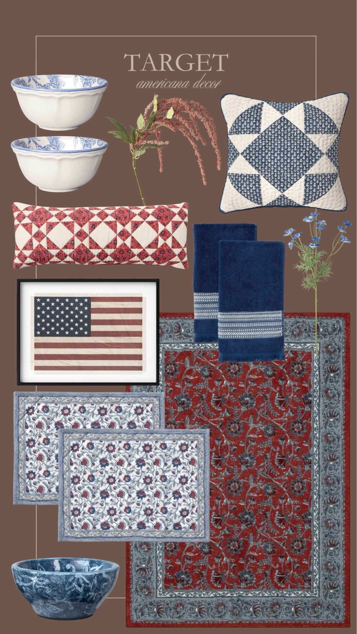 Target Americana decor! Perfectly in time for Memorial Day weekend and the festivities for the summer season! ❤️🤍💙 Love these red, white, and blue decor finds and favorites.