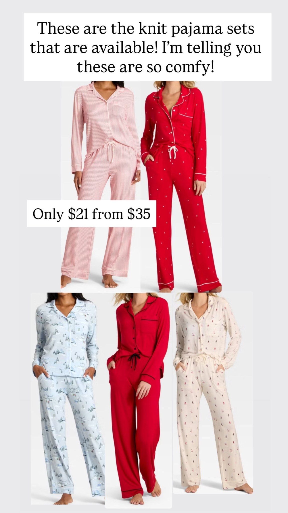 These knit pajama sets are on sale for $21 down from $35!! 

#LTKGiftGuide #LTKHoliday #LTKSaleAlert