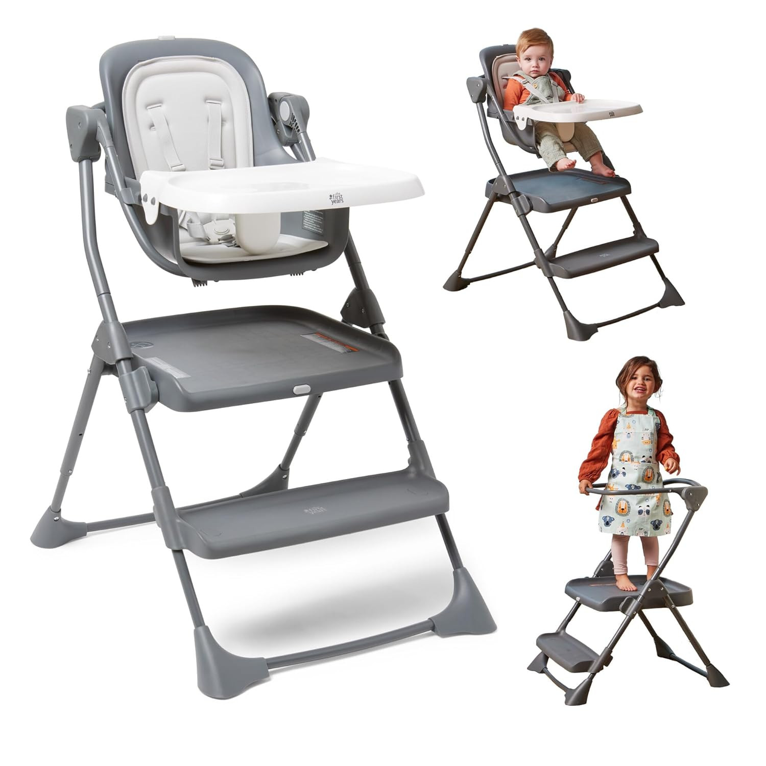The First Years Foldable Toddler Tower and High Chair - 2-in-1 Baby High Chair and Toddler Step S... | Amazon (US)