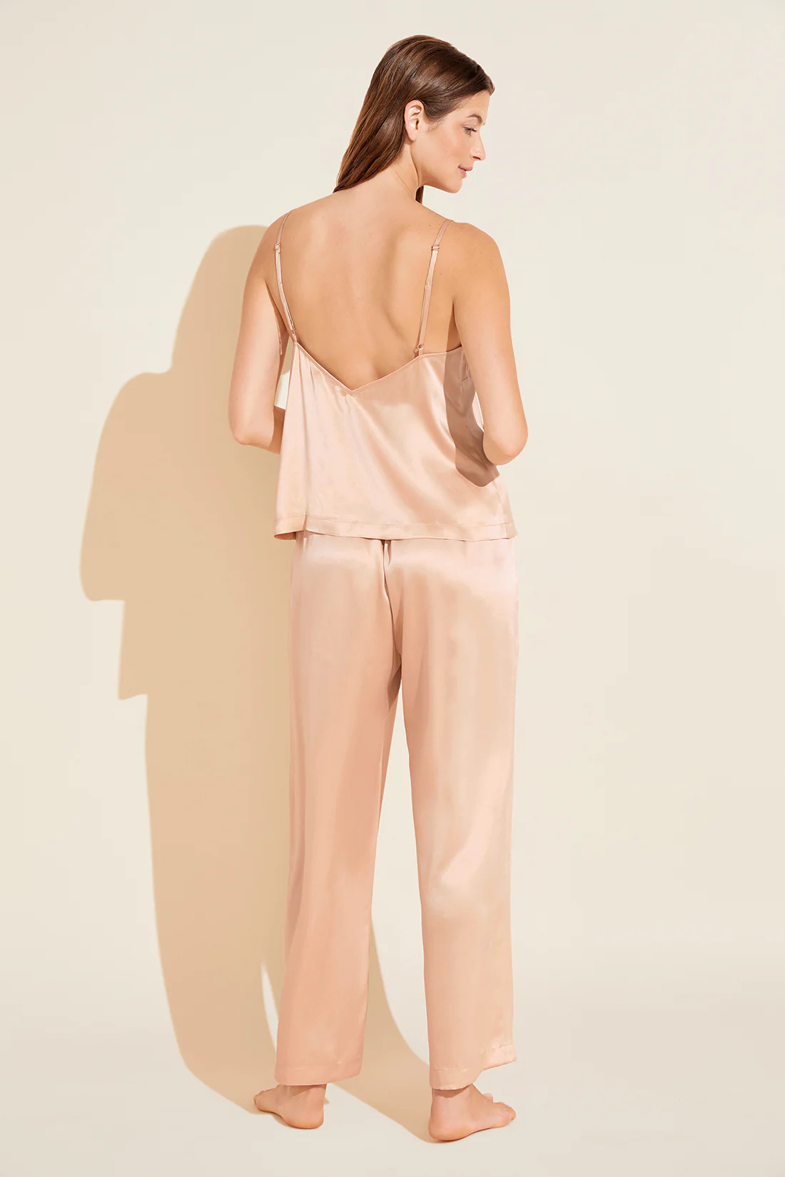 Inez Washable Silk Cami & Pant PJ Set - Rose Cloud | Eberjey