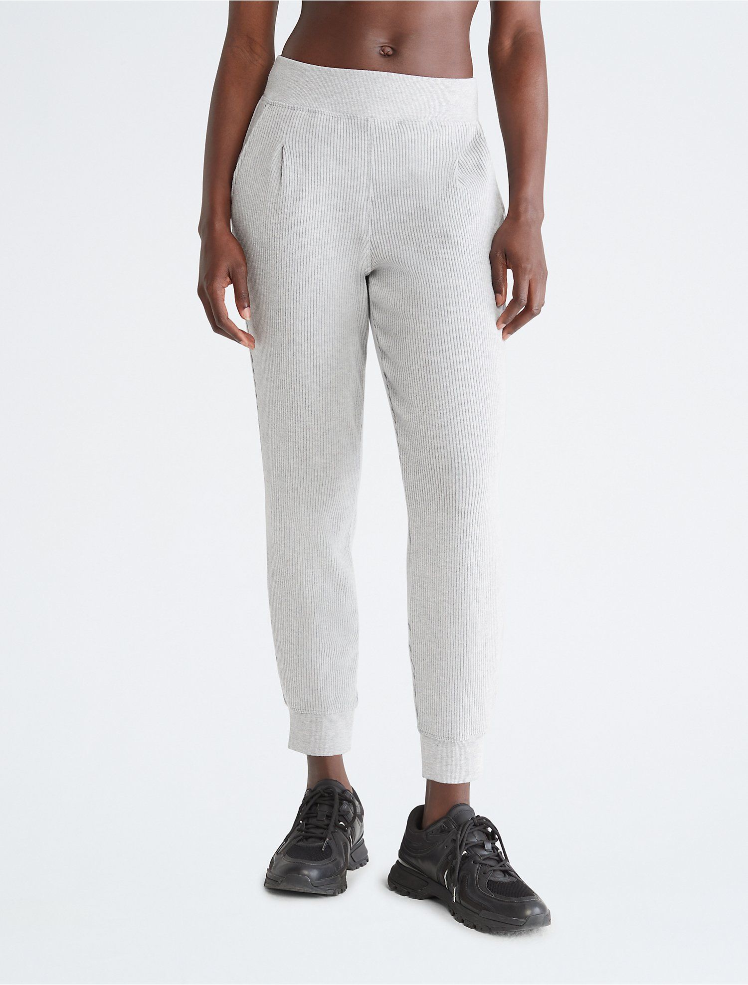 Performance Ribbed High Waist Pleated Joggers | Calvin Klein | Calvin Klein (US)