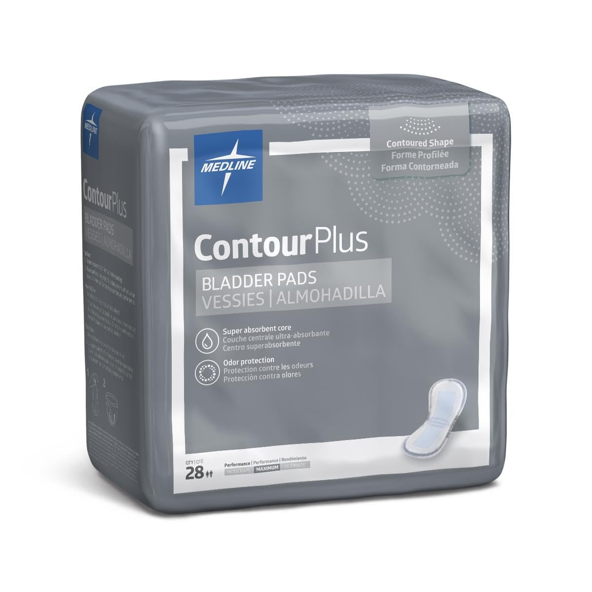 Medline ContourPlus Bladder Control Pads, Maximum Absorbency, 6.5 x 13.5 Inches, Bag of 28 | Amazon (US)