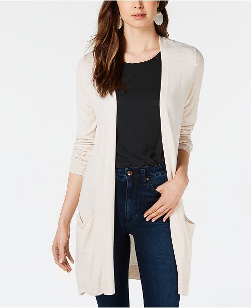 Long Open-Front Jersey Cardigan, Created for Macy's | Macys (US)