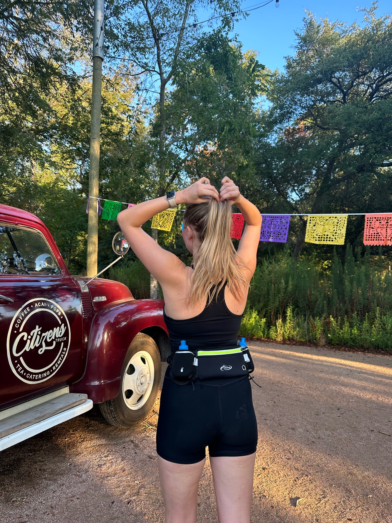 Running outfit
Sports bra in size 6
Bike shorts in M
Running belt

#LTKfitness