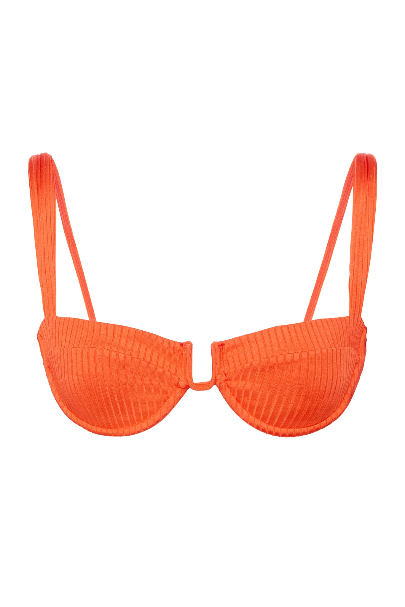 Cala Roja Top - Papaya Wide Rib | Monday Swimwear
