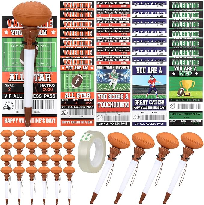 28 Set Valentine's Day Sports Cards with Ballpoint Pen Set - 2026 Sports Cards for Valentine's Da... | Amazon (US)