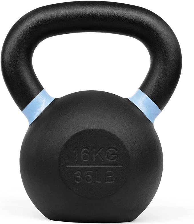 Yes4All Powder Coated Cast Iron Competition Kettlebell With Wide Handles & Flat Bottoms – 4, 6,... | Amazon (US)