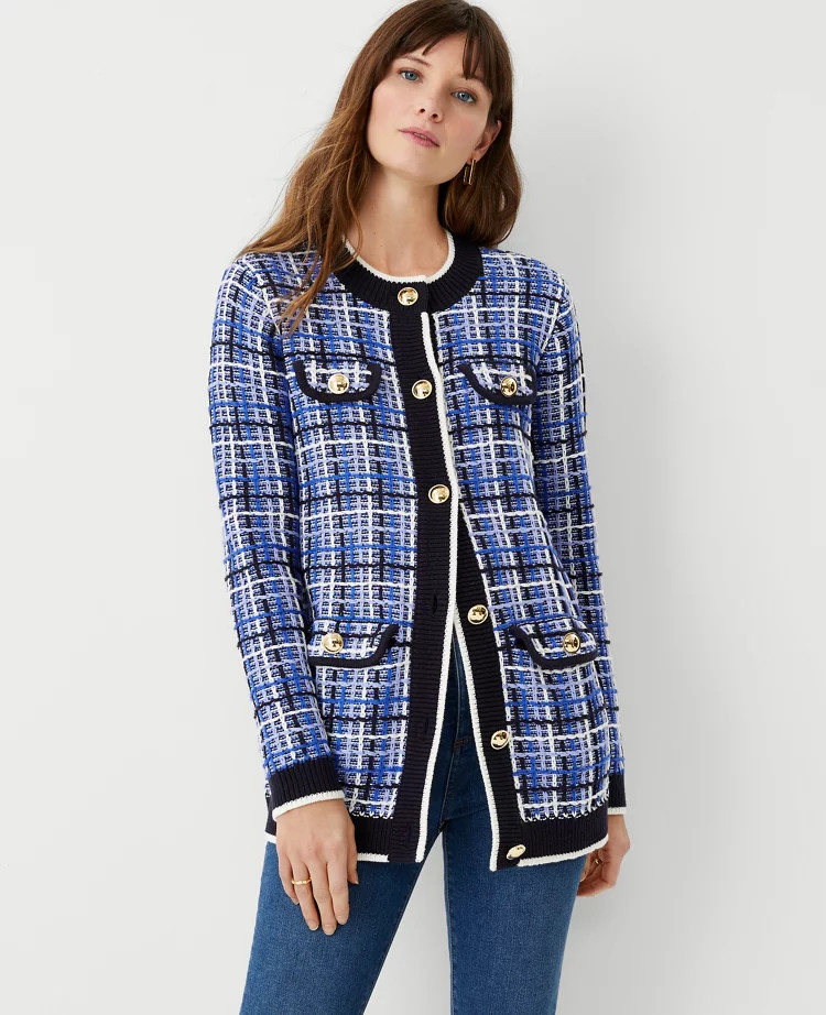 Petite Tweed Sweater Jacket | Ann Taylor (US)