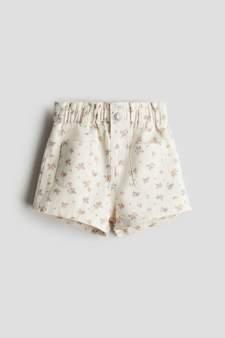 Patterned Twill Shorts - Cream/floral - Kids | H&M US | H&M (US + CA)
