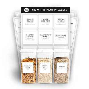 Savvy & Sorted&reg; Minimalist Pantry Labels White Pkg/180 | The Container Store