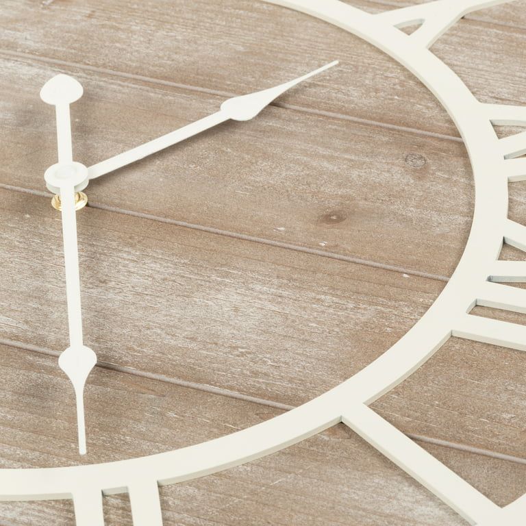 La Crosse Clock Co. 19.7-Inch Harper Brown Analog Coastal Wood Quartz Wall Clock, 404-3450 - Walm... | Walmart (US)