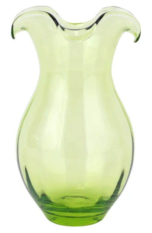 VIETRI Hibiscus Medium Fluted Glass Vase in Green at Nordstrom | Nordstrom
