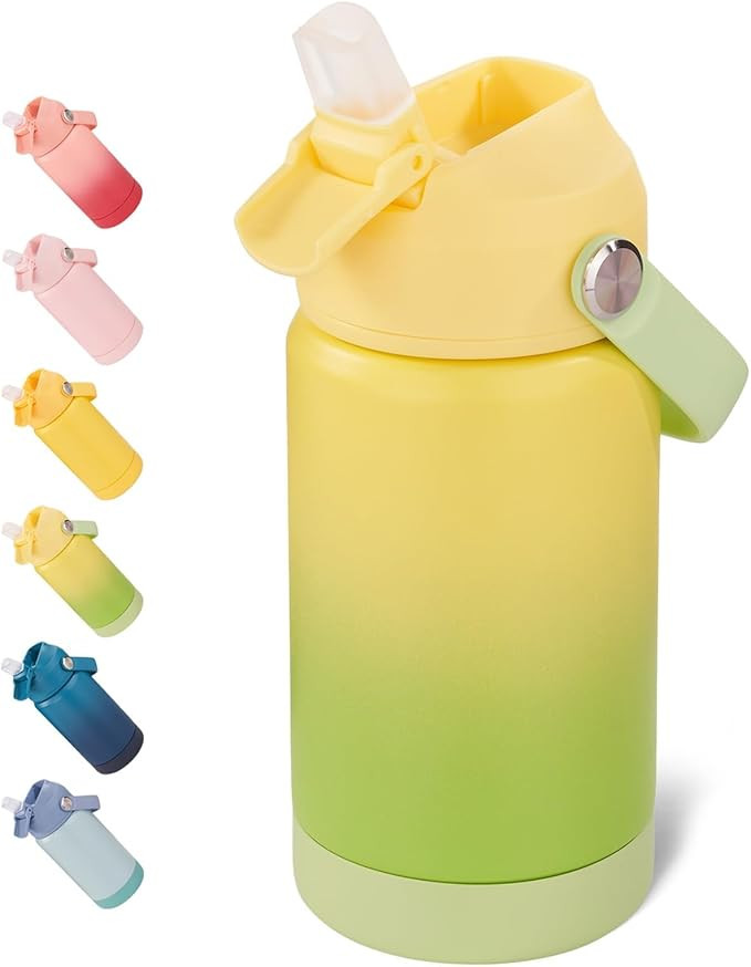 Fijinhom 12 oz Water Bottle, Kids Water Bottles for School, Toddler Cup with Straw & Handle, 304 ... | Amazon (US)