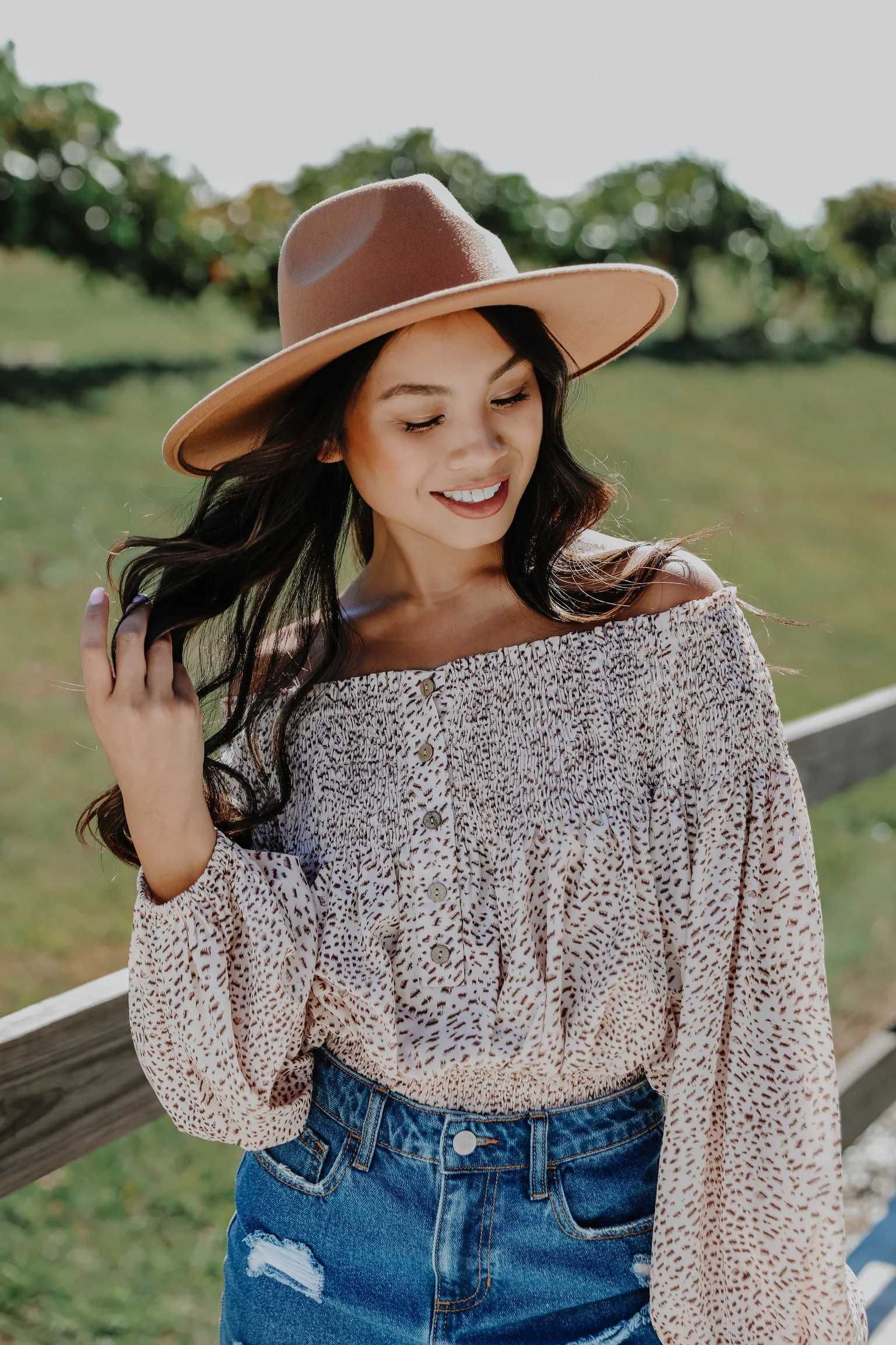 Daringly Wild Spotted Off-The-Shoulder Blouse | Dress Up