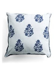 20x20 Floral Striped Block Print Whipstitch Trim Pillow | TJ Maxx