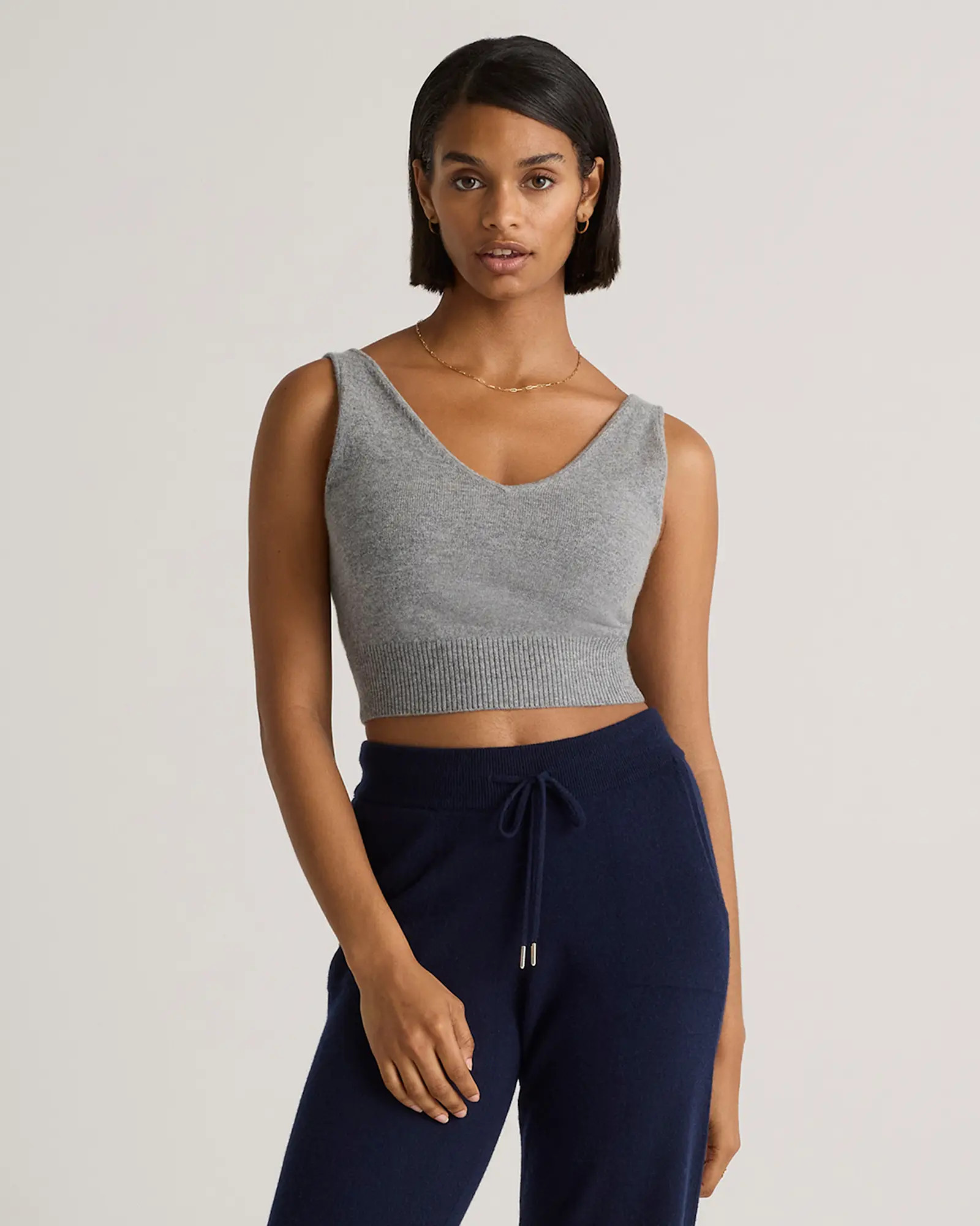 Mongolian Cashmere Cropped Tank | Quince